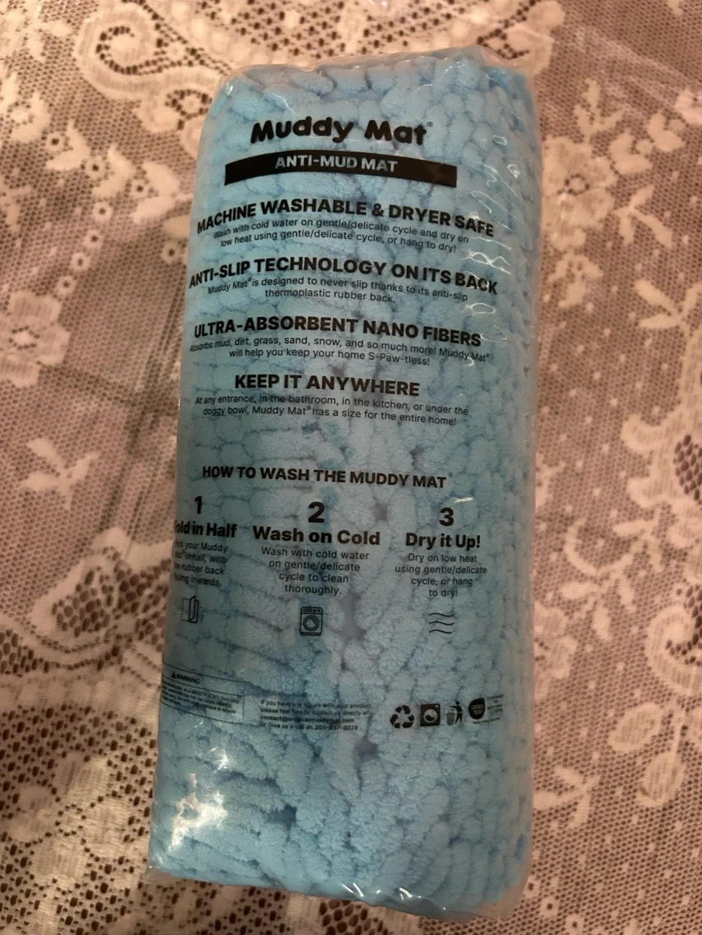MUDDY MAT Teal Blue Ultra-Absorbent Muddy Mat - Bath & Body Accessory 18x28